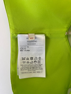 Valentino Lime Green Cropped Satin Sleeveless Top IT 42 (UK 10)