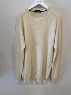 Loro Piana Menswear Cream Cashmere Jumper Size IT 50 (UK 40)