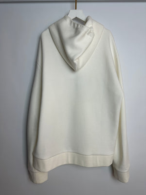 Louis Vuitton White Cotton Hoodie With Logo Embroidery and Pearl Detail Size XL RRP £1,040