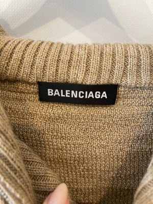 Balenciaga Menswear Beige Oversized Wool Parka Hoodie Size XL (UK 44)