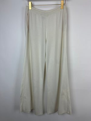 Loro Piana White Silk Blend Wide Leg Trousers IT 42 (UK 10)