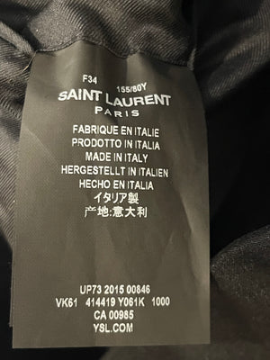 Saint Laurent Black Blazer with Stars and Stitching Detail Size FR 34 (UK 6)