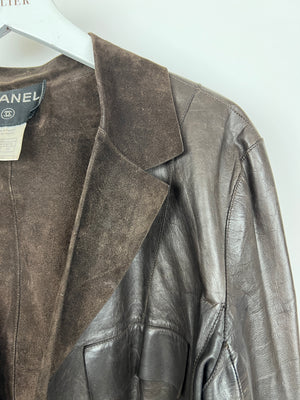 Chanel 02/A Leather Jacket and Pencil Skirt Set Size FR 38 (UK 10)