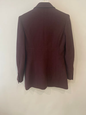 Chanel Vintage 97A Burgundy Wool Jacket with CC Buttons and Pockets Size FR 40 (UK 12)