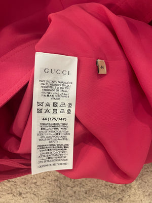 Gucci Hot Pink Silk Short-Sleeve Shirt and Midi Skirt Set Size IT 44 (UK 12)