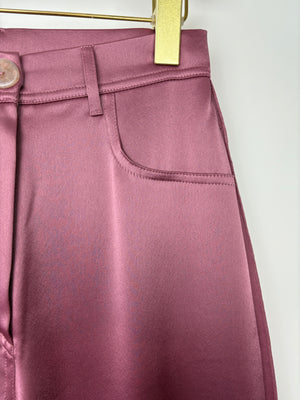 Nanushka Blush Pink Satin Shirt and Trouser Set Size XS (UK 6)