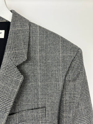 Saint Laurent Grey and Black Menswear Houndstooth Blazer FR 54 (UK 44)