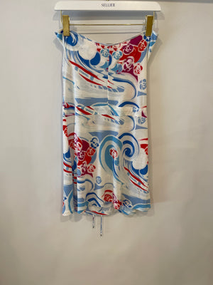 Chanel White and Multicolour Mini Beach Dress with Camelia Prints Size FR 36 (UK 8)