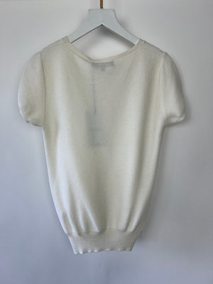 Loro Piana White Knitted Short Sleeve T-Shirt Size IT 38 (UK 6)