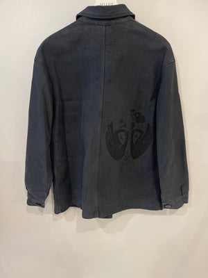 Christian Dior Denim Navy Long Sleeve Shirt Jacket with Back Details Size FR 36 (UK 8)