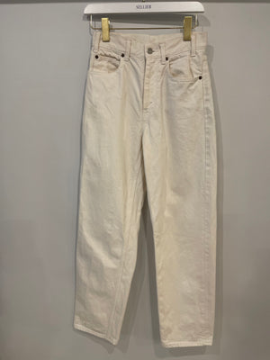 Celine White High-Waist Straight Leg Denim Jeans Size 27 (UK 10)