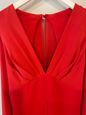 Elie Saab Red Sleeveless Jumpsuit with Back Cape Detail FR 38 (UK 10)