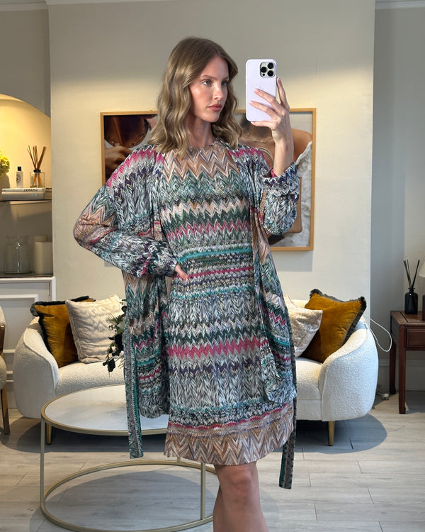 Missoni Multi-Colour Mini Dress and Belted Cardigan Set Size IT 42 (UK 10) and Size IT 38 (UK 6)IEN