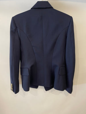 Balmain Navy Blazer Jacket with Gold Buttons Size FR 42 (UK 14) RRP £2,500