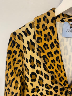 Blumarine Leopard Short Blazer Jacket with Button Details Size IT 42 (UK 10)