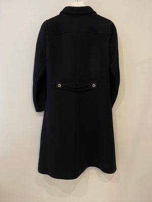 Courrèges Black Wool Coat with Buttons Detailing Size FR 34 (UK 6) RRP £1,250