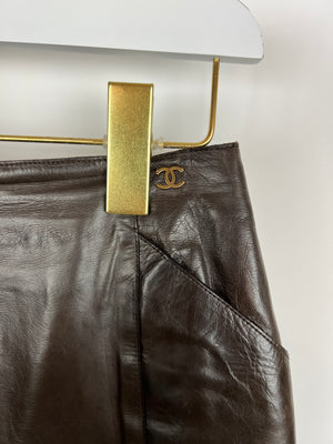 Chanel 02/A Leather Jacket and Pencil Skirt Set Size FR 38 (UK 10)