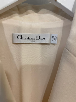 Christian Dior Cream Sleeveless Maxi Tailored Vest with Belt and Button Detail Size FR 42 (UK 14)