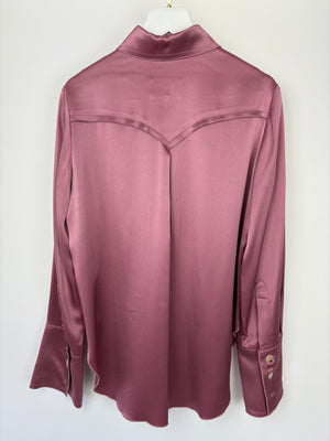 Nanushka Blush Pink Satin Shirt and Trouser Set Size XS (UK 6)