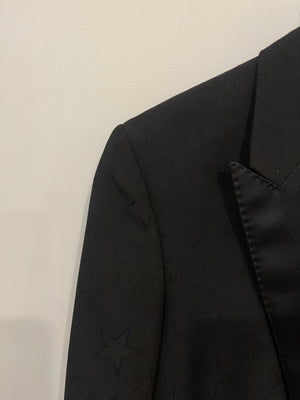 Saint Laurent Black Blazer with Stars and Stitching Detail Size FR 34 (UK 6)