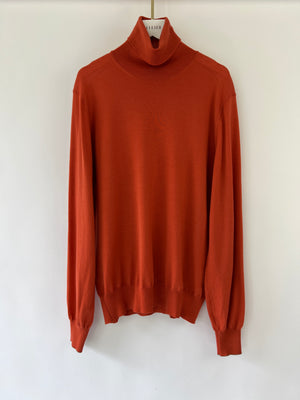 Brunello Cucinelli Orange High-Neck Long Sleeve Jumper Size IT 48 (UK 38)