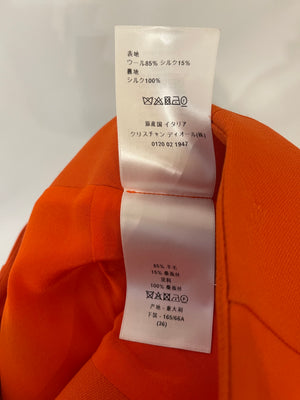 Dior Orange Mini Skirt with Pocket and Button Details Detail Size FR 36 (UK 8)