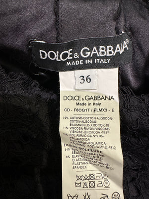 Dolce & Gabbana Black Lace Mini Dress IT 36 (UK 4)