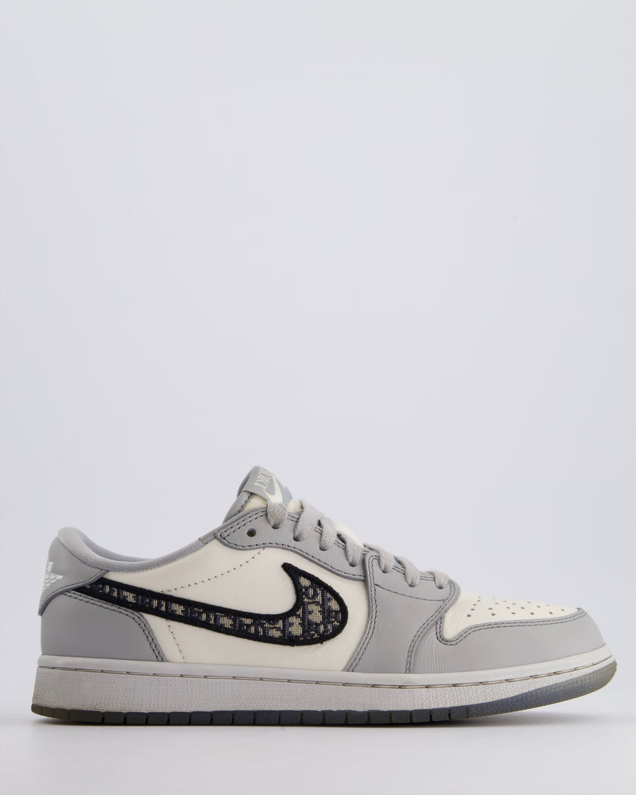 Christian Dior x Jordan 1 Low OG Trainers with Logo Detail Size EU 40.5