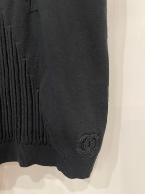 Chanel Black Sleeveless Tank Top with Black Stitched CC Logo Size FR 42 (UK 14)