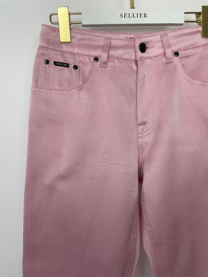 Tom Ford Pink Satin Trouser with Logo Size S (UK 6)