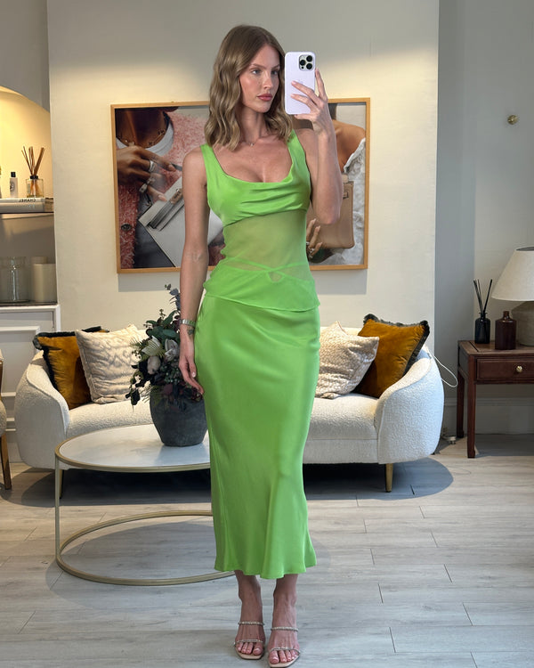 Christopher Esber Green Two Piece Skirt and Draped Top Size UK 8