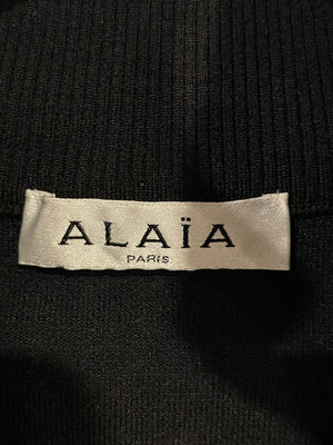 Alaïa Black Wool Half-Zipped Long-Sleeve Jumper Size FR 34 (UK 6)