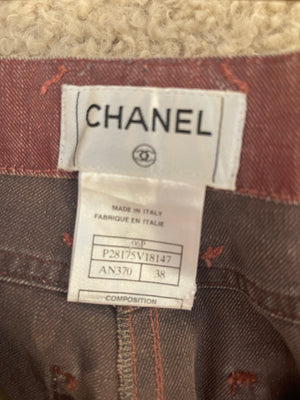 Chanel 06/P Mauve Skinny Jeans with CC Logo on Back Pocket Size FR 38 (UK 10)