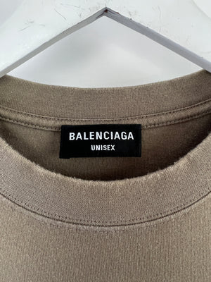 Balenciaga Brown Oversized Logo T-shirt Size S (UK 10)