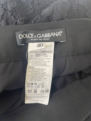 Dolce & Gabbana Black Lace Mini Skirt Size IT 40 (UK 8)