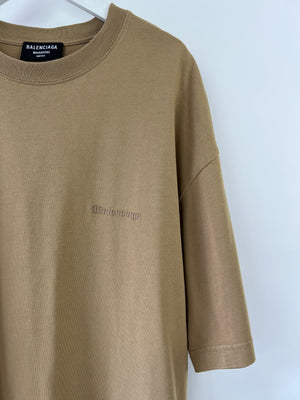 Balenciaga Brown Oversized Logo T-shirt Size S (UK 10)