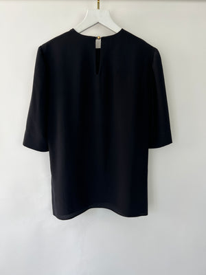 Alessandra Rich Black Short Sleeve Top Size IT 40 - 42 (UK 8-10)