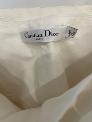 Christian Dior White Bustier Style Sleeveless Top with Button Details Size FR 38 (UK 10)