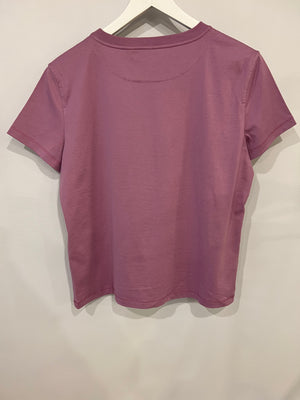 Hermès Lilac Cotton T-Shirt with Embroidered Pocket Detail Size FR 40 (UK 12)