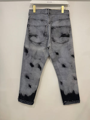 Christian Dior 01 Grey and Black Straight Leg Tie-Dye Jeans Size FR 34 (UK 6)