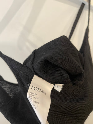 Loewe Black Ruffle Knit Convertible Midi Dress Size XS (UK 6) RRP £1,200