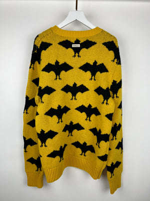 Gucci Yellow "Batman" Long Sleeve Knitted Jumper Size L (EU 50)