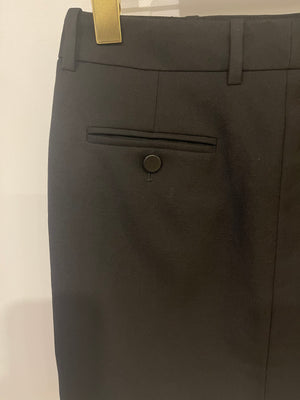 Saint Laurent Black Wool Mini Skirt with Leather Pocket Details Size FR 36 (UK 8)