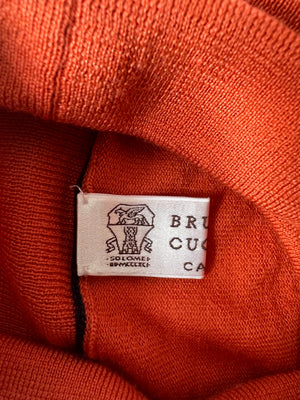 Brunello Cucinelli Orange High-Neck Long Sleeve Jumper Size IT 48 (UK 38)