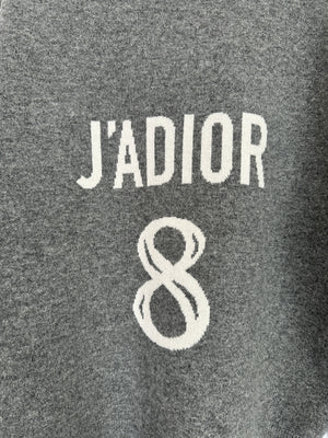 Christian Dior Grey Cashmere J'adior Sweater with Logo Detail Size FR 36 (UK 8) RRP £1700