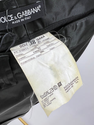 Dolce & Gabbana Black Satin Long Shorts Size IT 38 (UK 6)