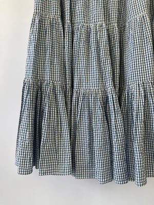 Caroline Constas Blue & White Gingham Maxi Skirt and Cropped Top Size S (UK 8)