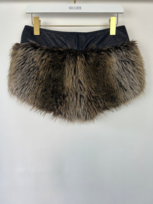 Chanel FW/10 Brown Faux Fur and Leather Shorts Size FR 36 (UK 8)