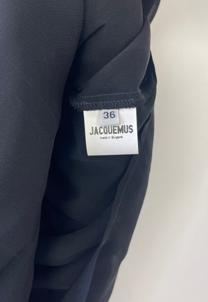 Jacquemus Black 'La Riviera' Sheer Strapless Midi Dress with Tie Detail FR 36 (UK 8)