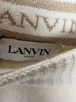 Lanvin Beige and Cream Knit Jumper and Trousers Set Size 2XS